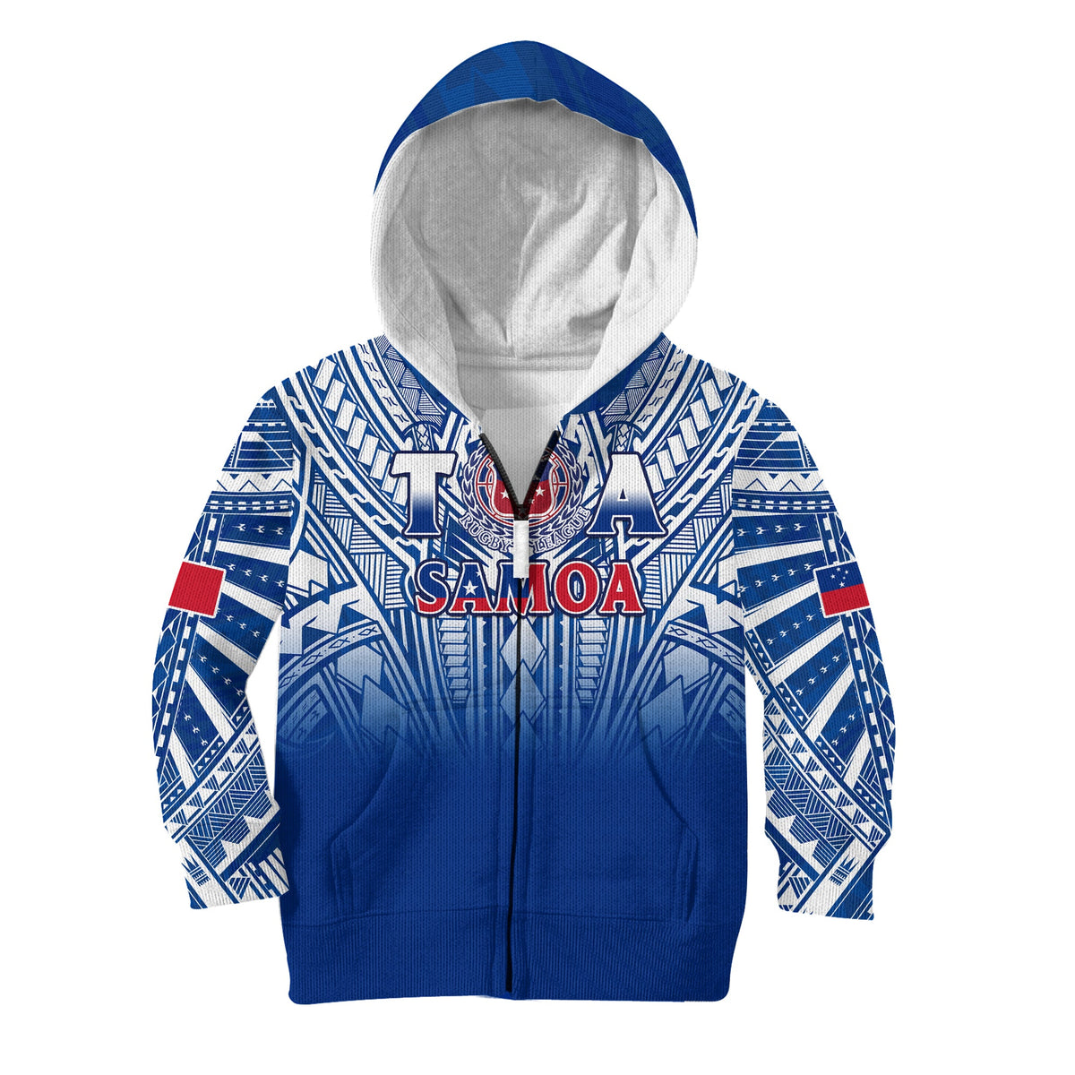 Samoa Rugby Hoodie KID Toa Samoa Polynesian Pacific Navy Version LT14 - Polynesian Pride