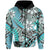 Custom Hawaii Hoodie Tribal Plumeria With Polynesian Turtle Ver.04 LT14 Zip Hoodie Turquoise - Polynesian Pride