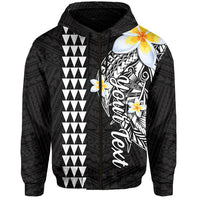 Custom Hawaii Hoodie Kakau Kanaka Maoli Combine Polynesian Shark Ver.07 LT14 Zip Hoodie Black - Polynesian Pride