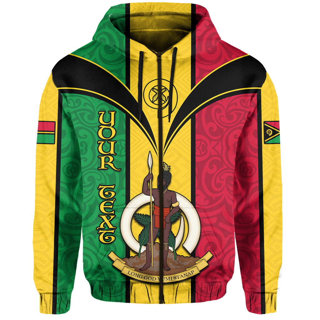Custom Vanuatu Hoodie Pig Tusk Polynesian LT13 Zip Hoodie Yellow - Polynesian Pride