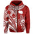 (Custom Text and Number) Rarotonga Cook Islands Hoodie Turtle and Map Style Red LT13 - Polynesian Pride