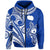 (Custom Text and Number) Rarotonga Cook Islands Hoodie Turtle and Map Style Blue LT13 - Polynesian Pride