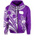 Rarotonga Cook Islands Hoodie Turtle and Map Style Purple LT13 - Polynesian Pride