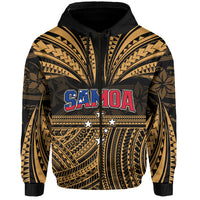 Custom Samoa Tatau Hoodie Gold Polynesian Proud Samoan LT13 Zip Hoodie Gold - Polynesian Pride