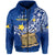 Tokelau Hoodie National Badge Polynesian Happy 74th Independence Anniversary LT14 Zip Hoodie Blue - Polynesian Pride