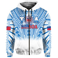 Samoa Rugby Hoodie Toa Samoa Polynesian Pacific White Version LT14 - Polynesian Pride