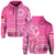 Custom Tonga Breast Cancer Hoodie Tongan Ngatu Pattern No One Fights Alone LT14 Zip Hoodie Pink - Polynesian Pride