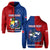 Custom TokoUso Hoodie Tonga and Samoa United We Stand Divided We Fall LT14 Zip Hoodie Blue - Polynesian Pride