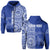 Custom Tupou Tonga College Hoodie Tongan Ngatu Pattern LT14 Zip Hoodie Blue - Polynesian Pride