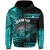 Hawaii Hoodie Kakau Warrior Helmet Gradient Turquoise Polynesian LT14 Zip Hoodie Turquoise - Polynesian Pride