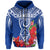 Custom Guam Chamorro Hoodie Guaman Latte Stone Tropical Flowers Blue Version LT14 - Polynesian Pride