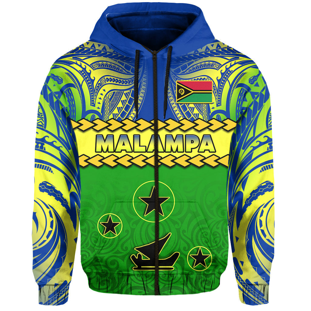 Malampa Province Hoodie Vanuatu Pig Tusk Polynesian Flag Style LT14 Zip Hoodie Green - Polynesian Pride