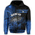 Hawaii Hoodie Kakau Warrior Helmet Gradient Blue Polynesian LT14 Zip Hoodie Blue - Polynesian Pride