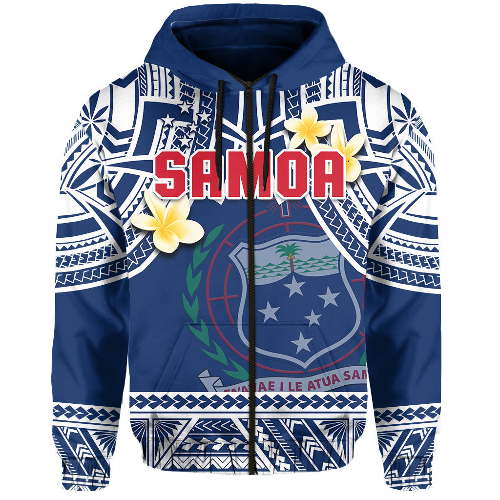 Custom Samoa Hoodie Samoan Plumeria Flowers Mix Polynesian Pattern LT14 - Polynesian Pride