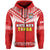 (Custom Text and Number) Tonga Rugby Hoodie Mate Maa Tonga Pacific Ngatu White LT14 - Polynesian Pride