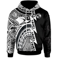 Polynesian Tonga Hoodie Maui Moana Tattoo with Seal Tonga Unisex White - Polynesian Pride
