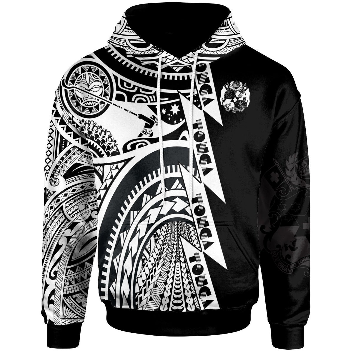 Polynesian Tonga Zip up Hoodie Maui Moana Tattoo with Seal Tonga - Polynesian Pride