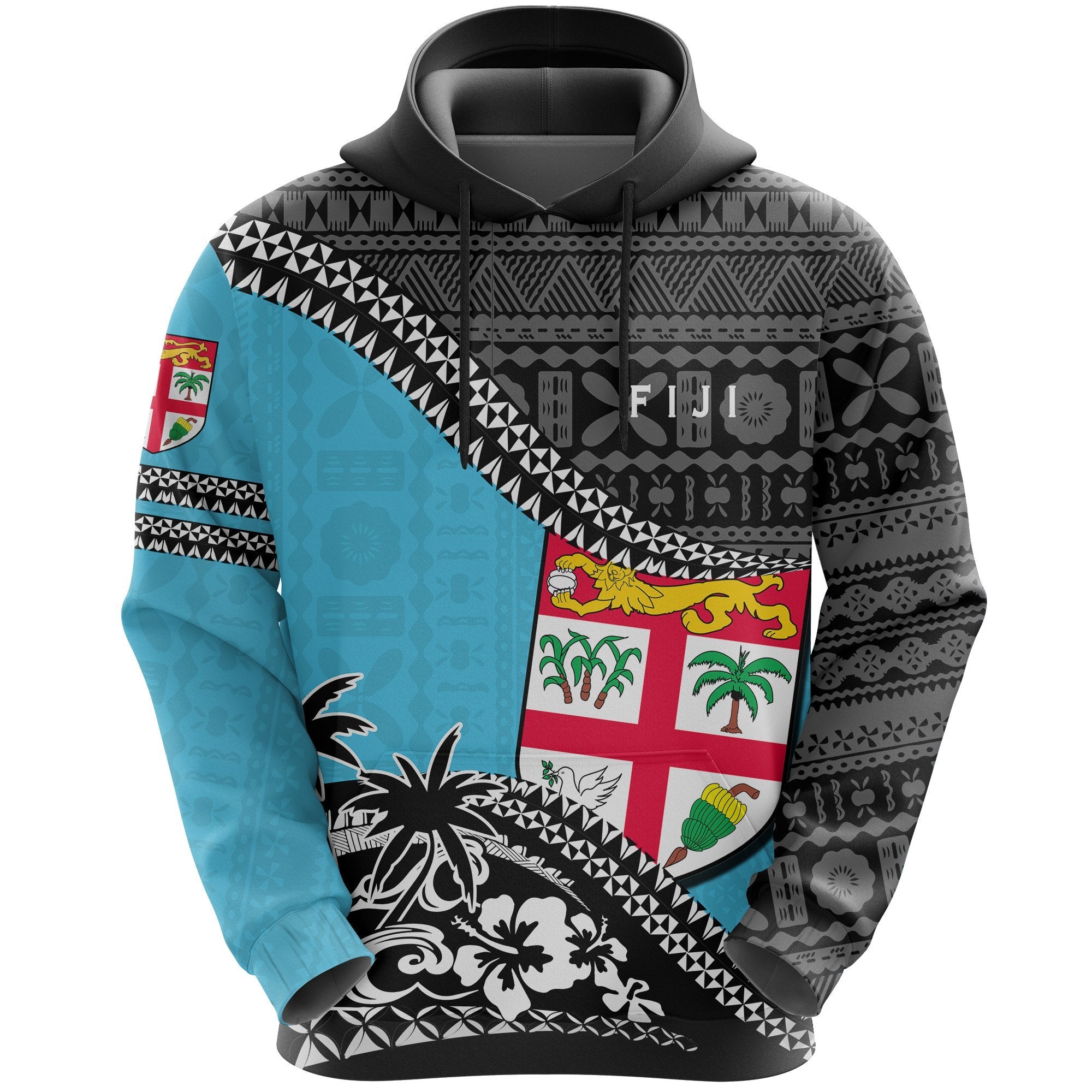 Fiji Hoodie Fall In The Wave K7 Unisex Blue - Polynesian Pride