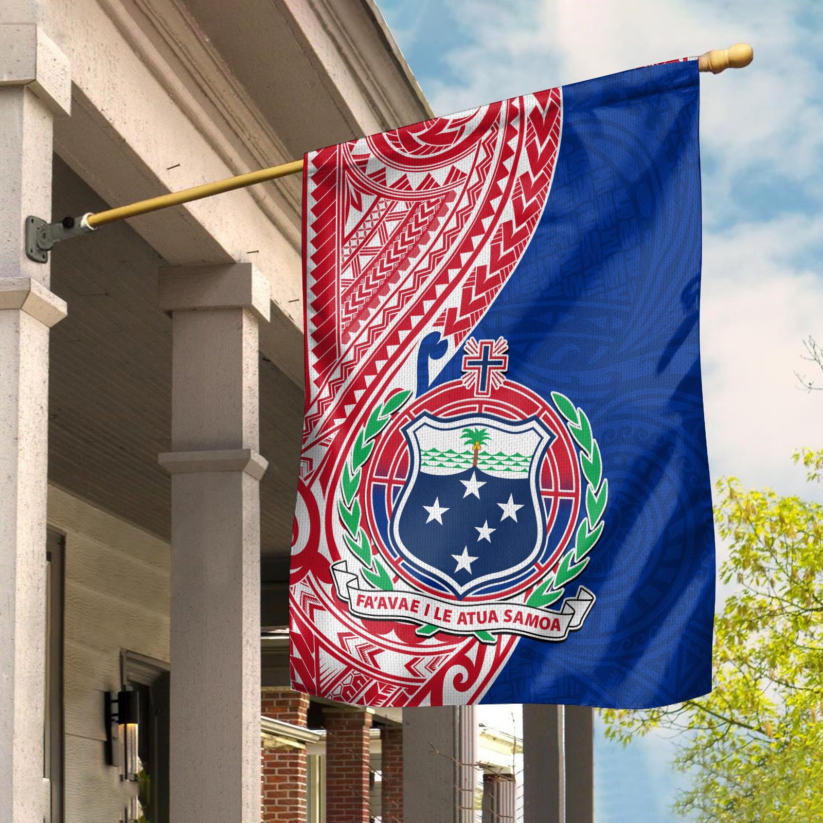 Samoa Flag Samoan Coat Of Arms Polynesian Ver.02 LT14 - Polynesian Pride