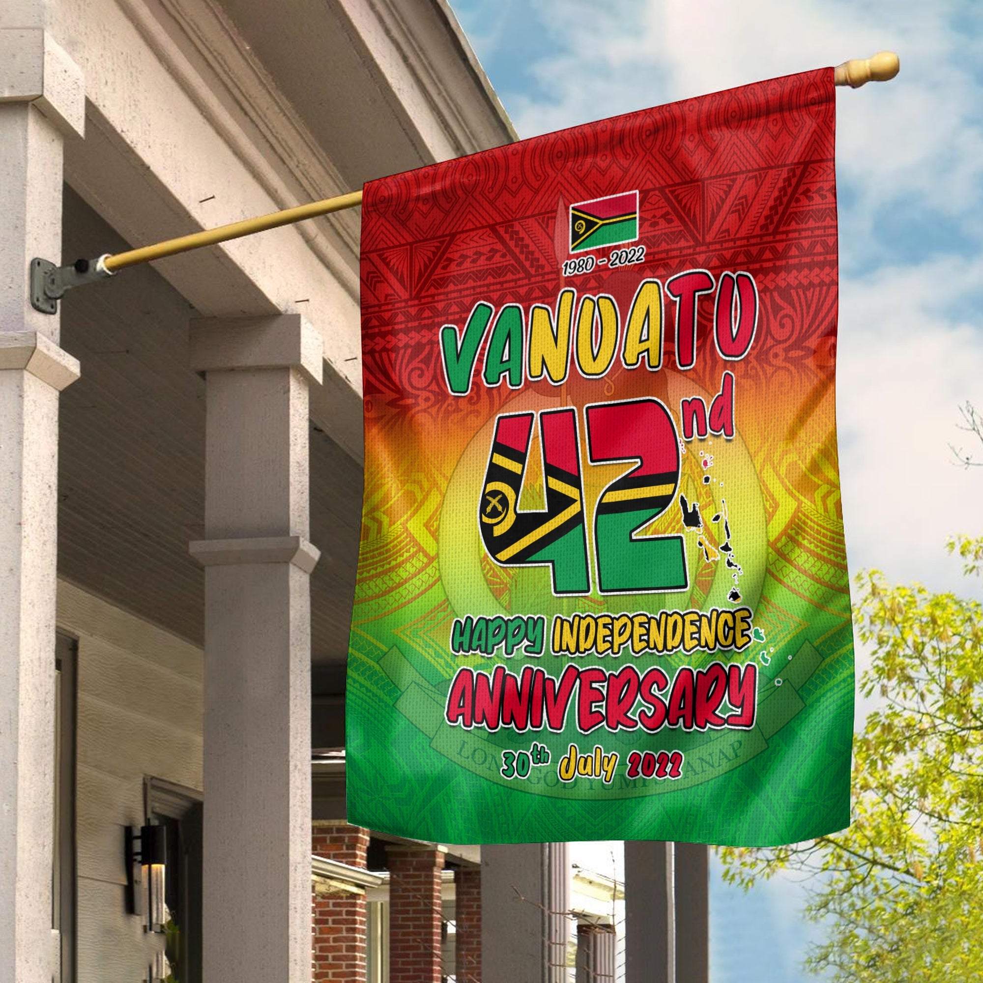 Vanuatu Independence Day Flag 42nd Anniversary Yumi Yumi Yumi LT13 - Polynesian Pride