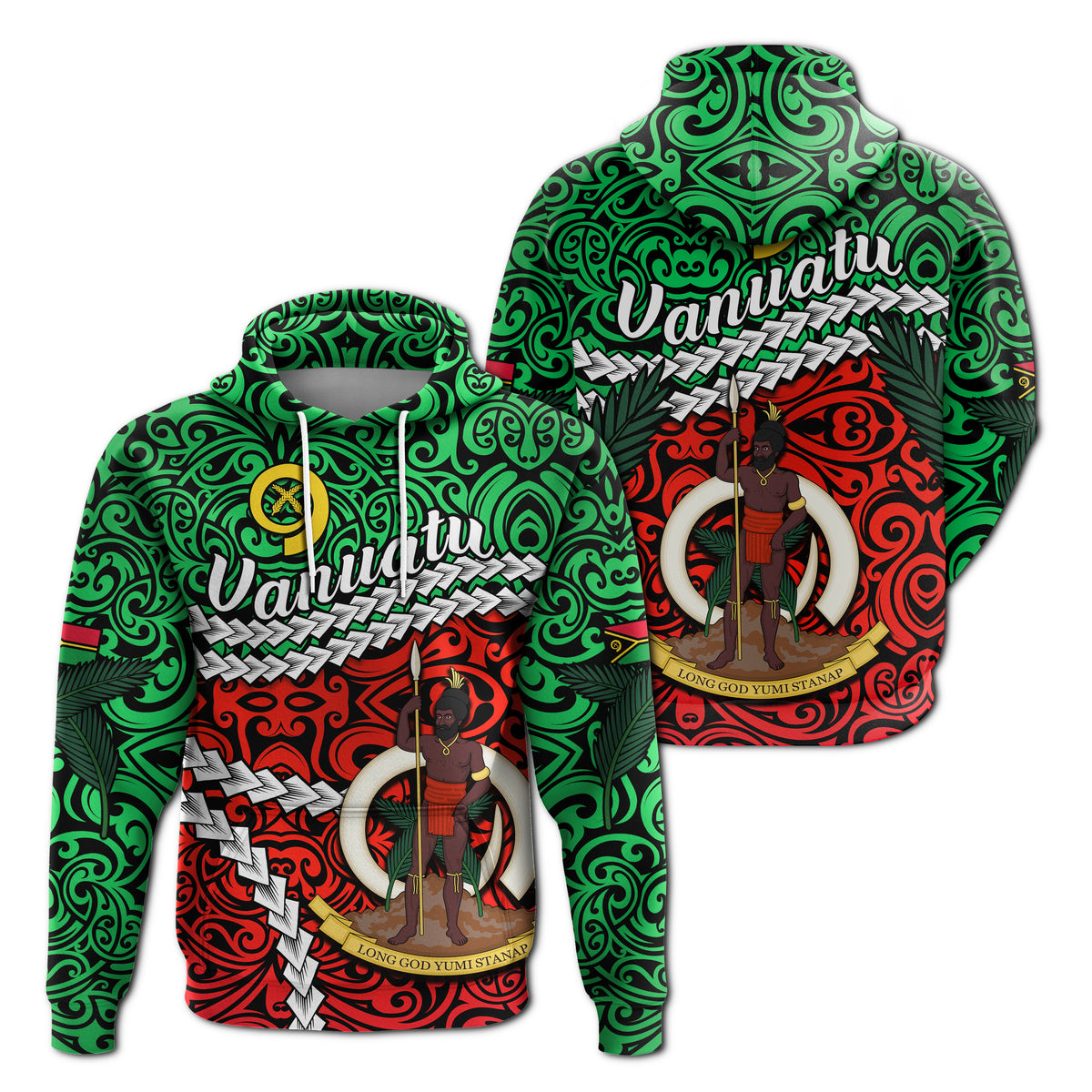Vanuatu Hoodie Simple LT13 Unisex Green - Polynesian Pride