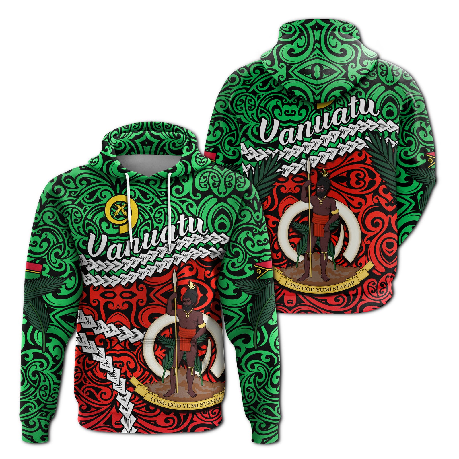 Vanuatu Hoodie Simple LT13 Unisex Green - Polynesian Pride