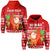 Custom Mele Kalikimaka Hoodie Santa Claus Hawaii Christmas LT13 Unisex Red - Polynesian Pride