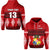 Custom Tonga Hoodie Tongan Pattern Custom Text and Number LT13 Unisex Red - Polynesian Pride