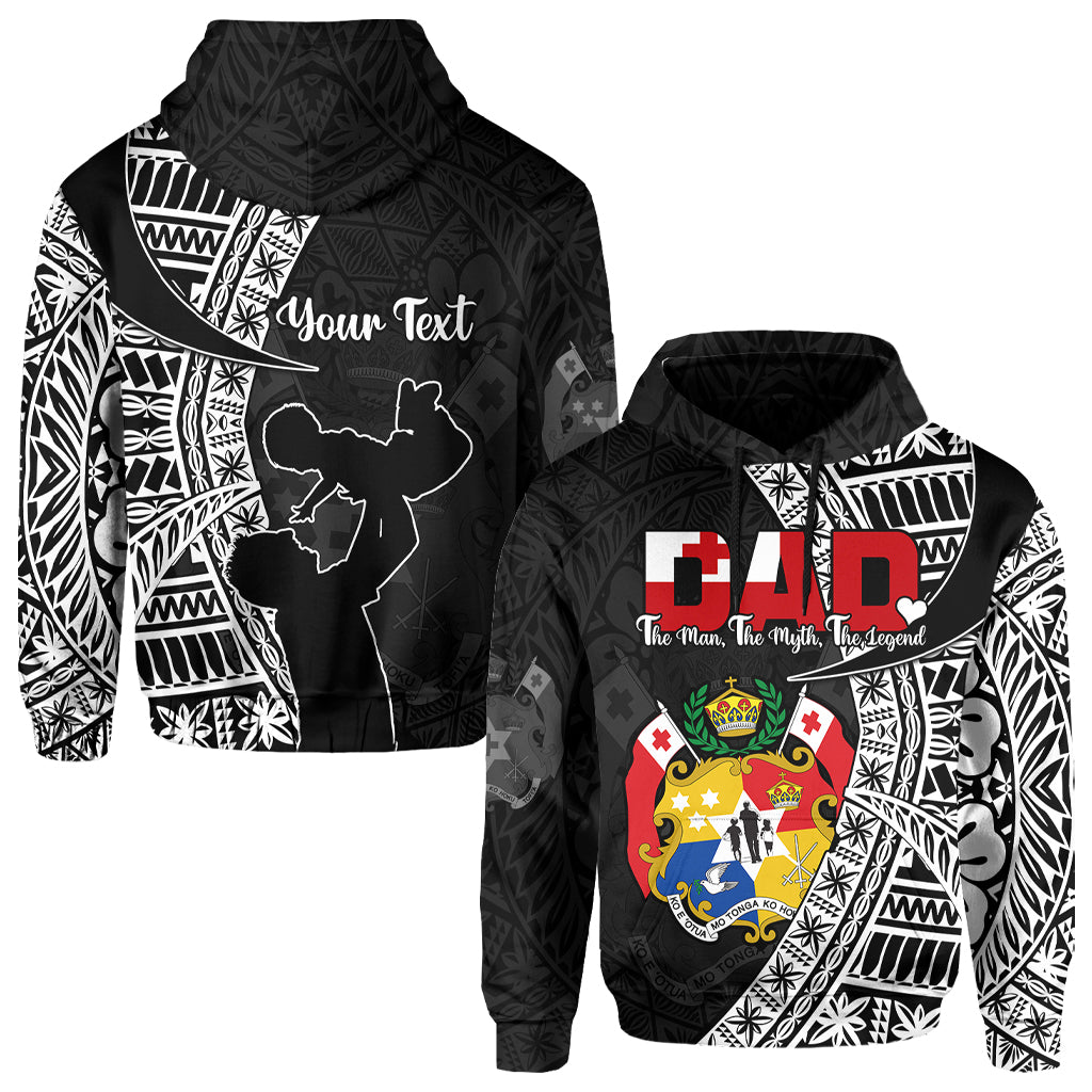 Custom Tonga Hoodie Happy Tongan Fathers Day LT13 Hoodie Black - Polynesian Pride