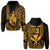 (Custom Text and Number) Hawaii Day Kakau Hoodie Proud To Be Hawaiian Gold King Kamehameha and Kanaka Maoli LT13 Pullover Hoodie Gold - Polynesian Pride