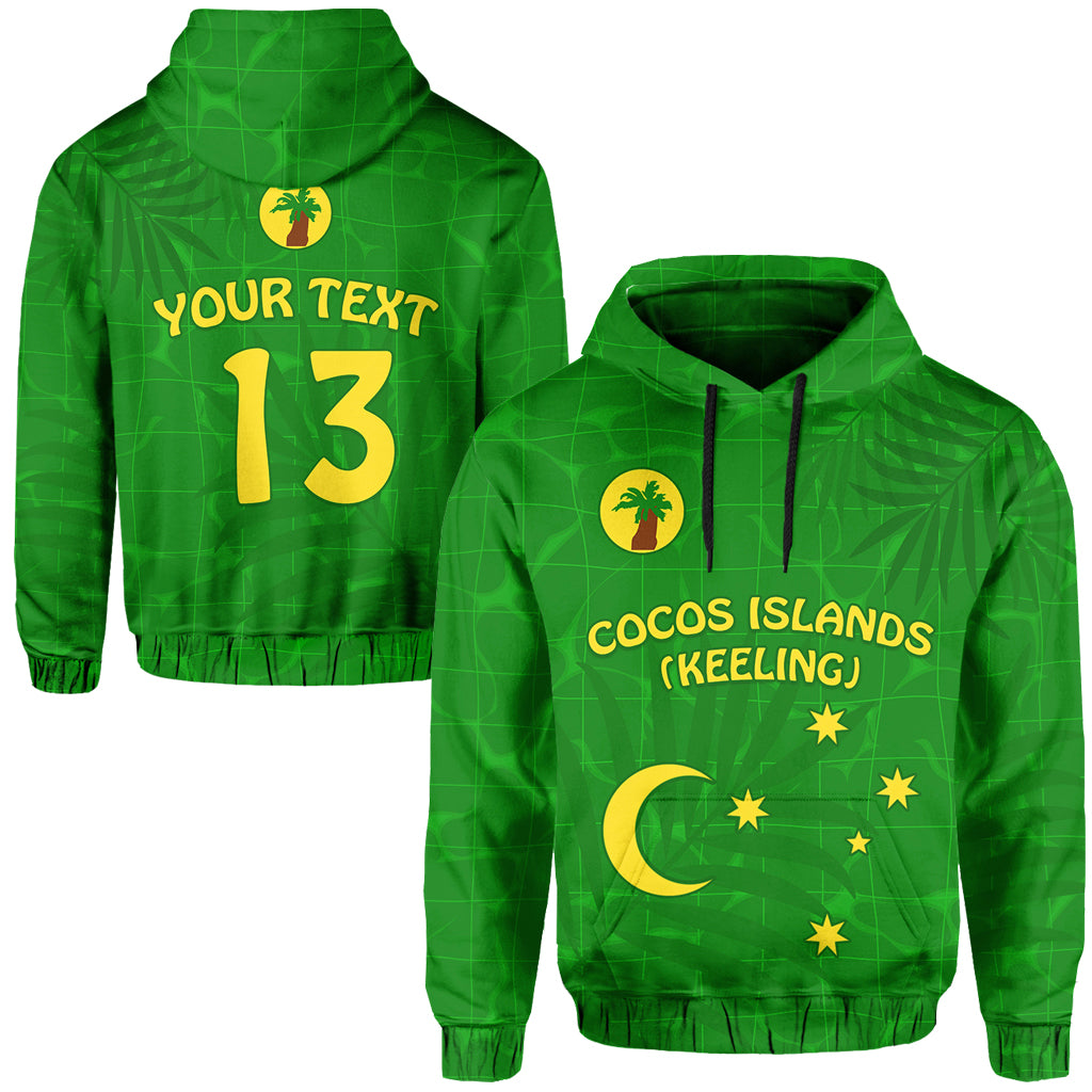 (Custom Text and Number) Cocos (Keeling) Islands Hoodie Proud Flag Unique LT13 Unisex Green - Polynesian Pride