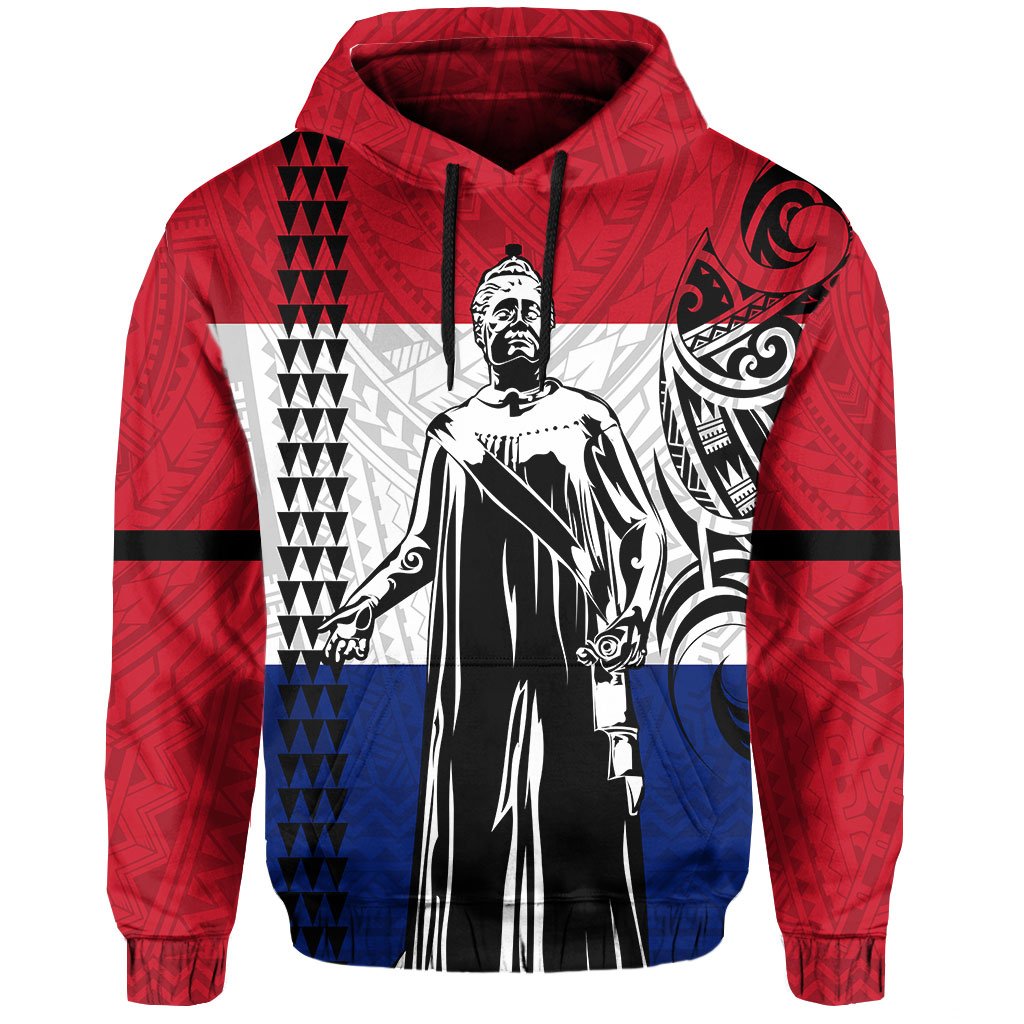 Polynesian Kakau Queen Liliuokalani Flag of Hawaii Hoodie - Polynesian Pride