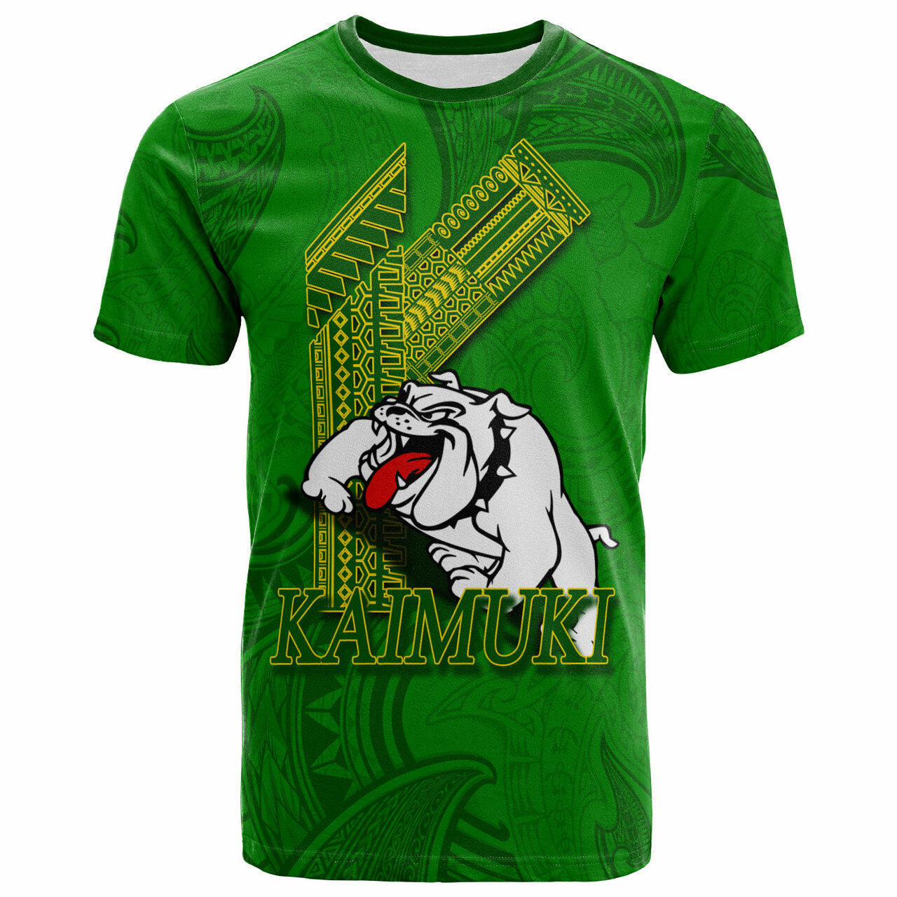 Hawaii Custom T Shirt Kaimuki High School Logo LT10 Green - Polynesian Pride