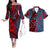 Hawaii Plumeria Flowers Pattern Matching Hawaiian Outfits Long Sleeve Dress And Hawaiian Shirt Red Style Red - Polynesian Pride