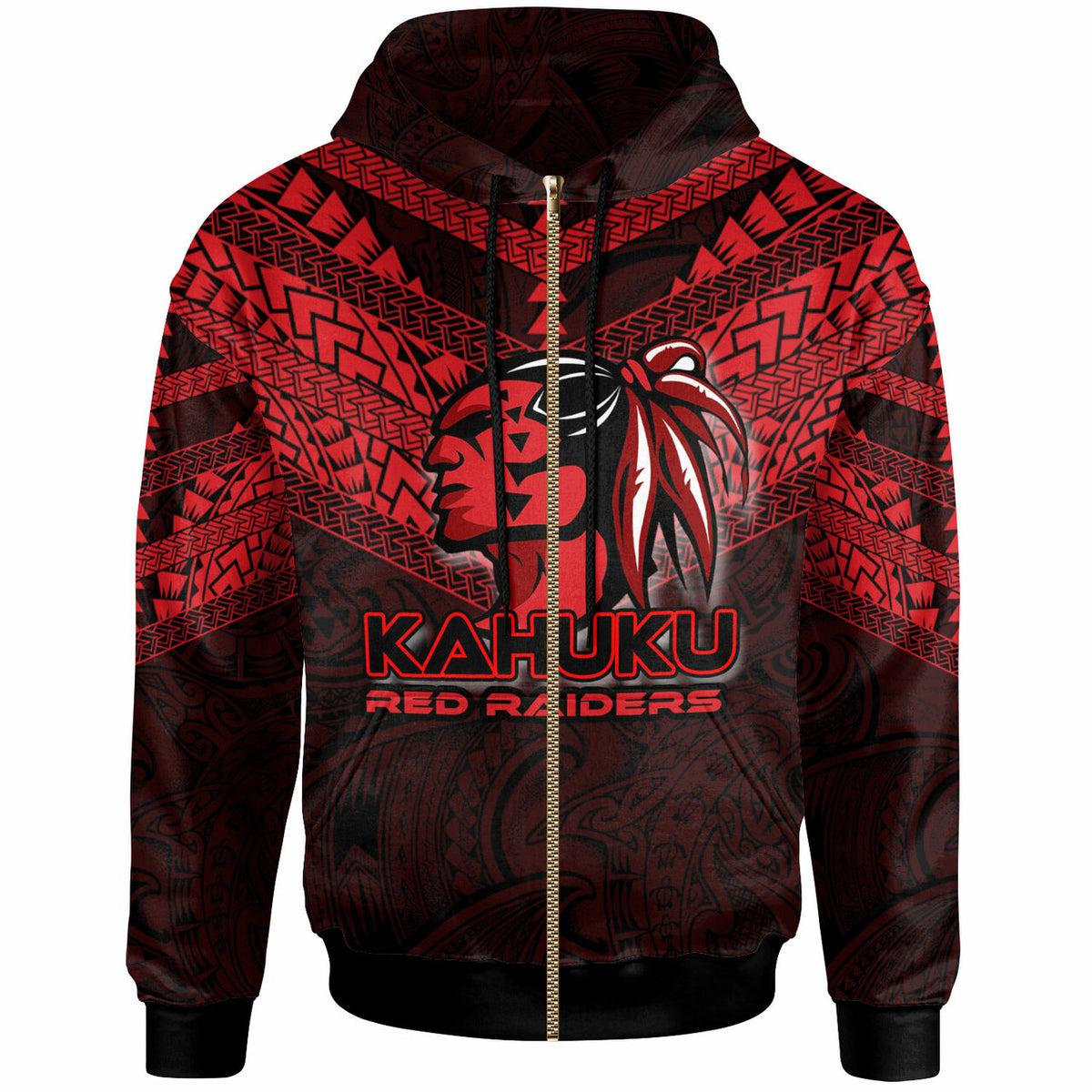 Hawaii Custom Hoodie Kahuku High and Intermediate School Logo LT10 - Polynesian Pride