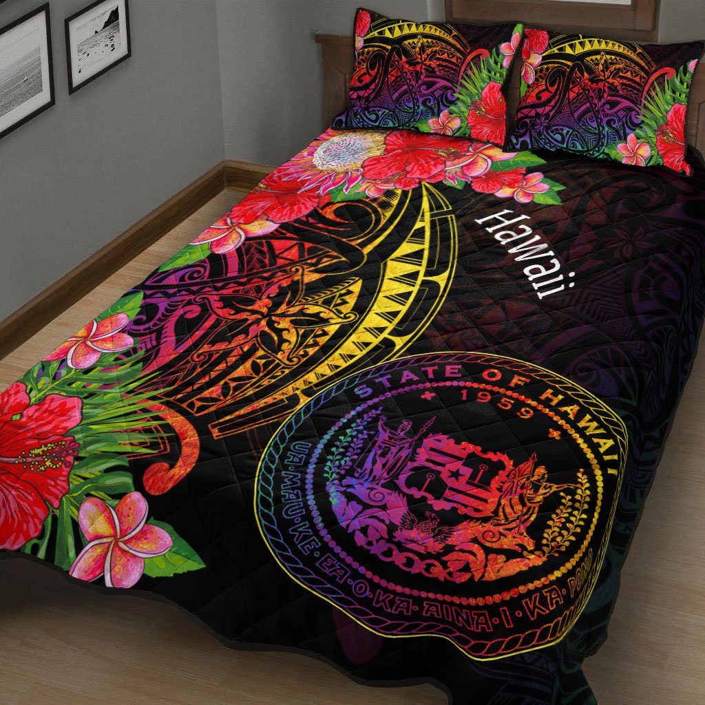 Hawaii Quilt Bed Set - Tropical Hippie Style - Polynesian Pride