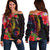 Hawaii Women's Off Shoulder Sweater - Tropical Hippie Style Black - Polynesian Pride