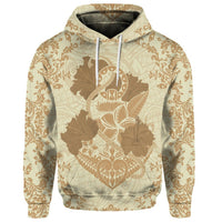 Custom Hawaii Anchor Hibiscus Flower Vintage Hoodie Beige - Polynesian Pride