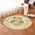 Hawaii Anchor Hibiscus Flower Vintage Round Carpet - AH - Beige - Polynesian Pride