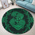 Hawaii Anchor Hibiscus Flower Vintage Round Carpet - AH - Green - Polynesian Pride