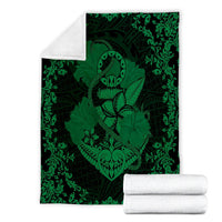 Hawaii Anchor Hibiscus Flower Vintage Premium Blankets - AH - Green - Polynesian Pride