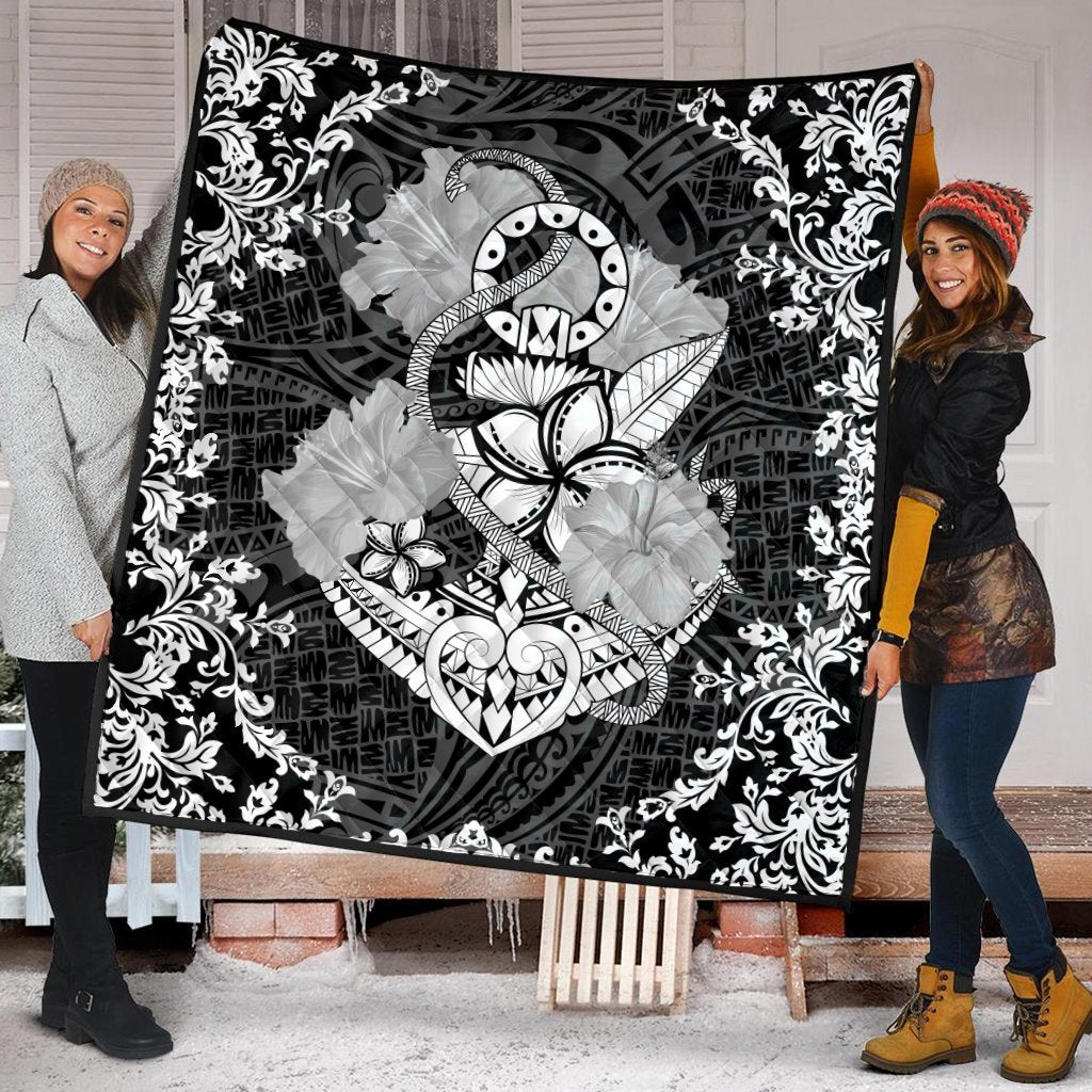 Hawaii Anchor Hibiscus Flower Vintage Premium Quilts - AH - Polynesian Pride