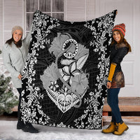 Hawaii Anchor Hibiscus Flower Vintage Premium Blankets - AH - Polynesian Pride