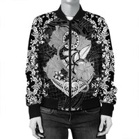 Hawaii Anchor Hibiscus Flower Vintage Bomber Jacket - AH - Polynesian Pride