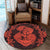 Hawaii Anchor Hibiscus Flower Vintage Round Carpet - AH - Orange - Polynesian Pride