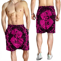 Hawaii Anchor Hibiscus Flower Vintage Men's Shorts - AH - Pink - Polynesian Pride