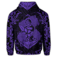 Hawaii Anchor Hibiscus Flower Vintage Zip Hoodie Purple - Polynesian Pride