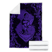 Hawaii Anchor Hibiscus Flower Vintage Premium Blankets - AH - Purple - Polynesian Pride