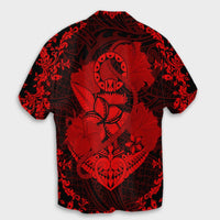 Hawaii Anchor Hibiscus Flower Vintage Hawaiian Shirt - AH - Red - Polynesian Pride