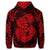 Hawaii Anchor Hibiscus Flower Vintage Zip Hoodie Red - Polynesian Pride